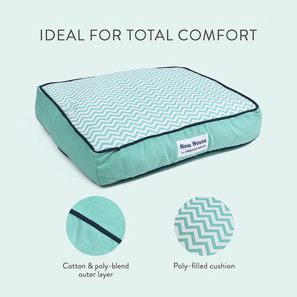 Now House for Pets by  Medium Teal Chevron Washable Dog Bed for Medium Dogs