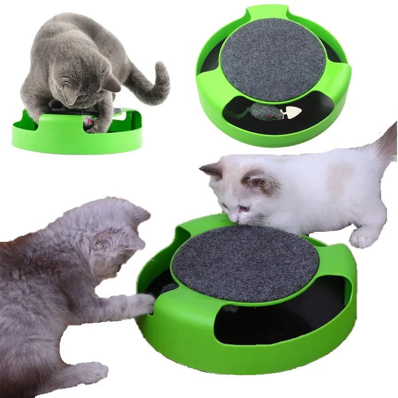 Cat Toy Turntable Roller Mouse Toys Interactive Intelligence Training Track Funny Games Cat Scratcher Toy Pet Toys Accessories