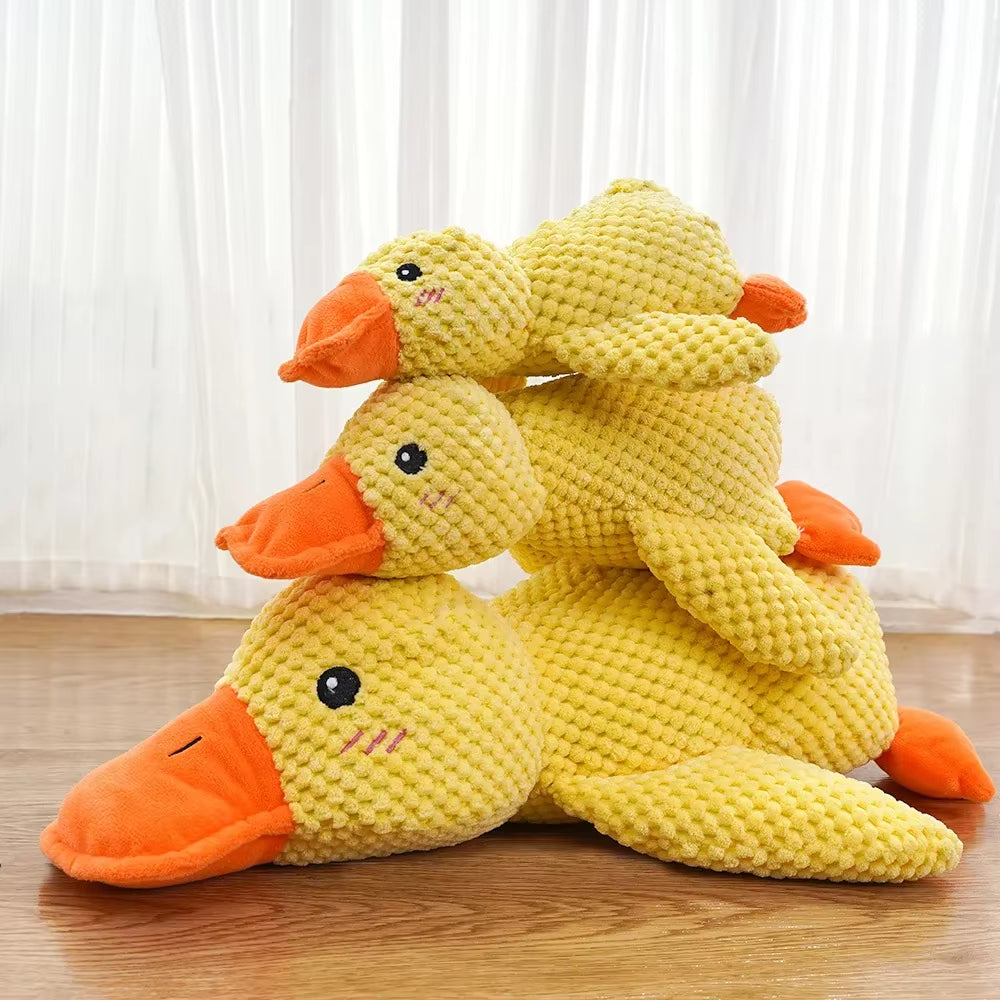 Pet Plush Toy Dog Calming Duck Stuffed Duck Toys Chew Toy Squeaky for Puppy Pet Teeth Cleaning Chew Pillow Toy Pet Supplies