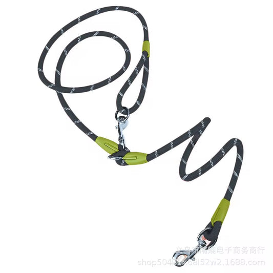 Reflective Nylon Leashes Pet Dogs Chain Traction Rope Leads for Running Dog Walking Free Hands Rope Chain for Small Large Dogs