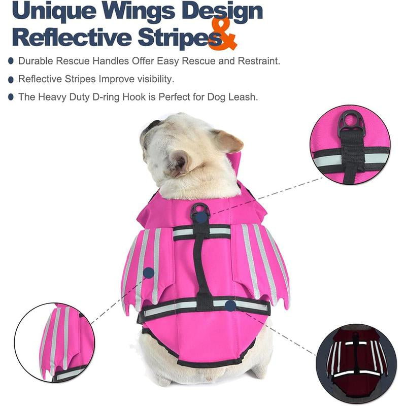 Pet Lifejacket, Reflective Dog Life Jacket, Waterproof Dogs Life Jacket, High Visibility Flotation Pet Safety Swim Vest, Comfortable Pet Protective Swimwear