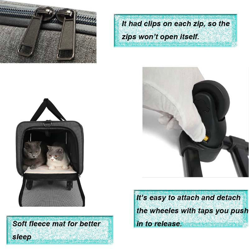 Bigger Size Removable Dog Carrier for Pet-Travel Wheeled Dog Stroller