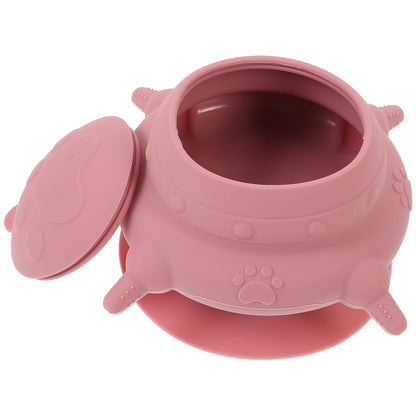 Silicone Puppy Milk Feeder Nursing Bowl Kitten Water Feeding Container with 4 Teats Pacifiers Pet Feeder