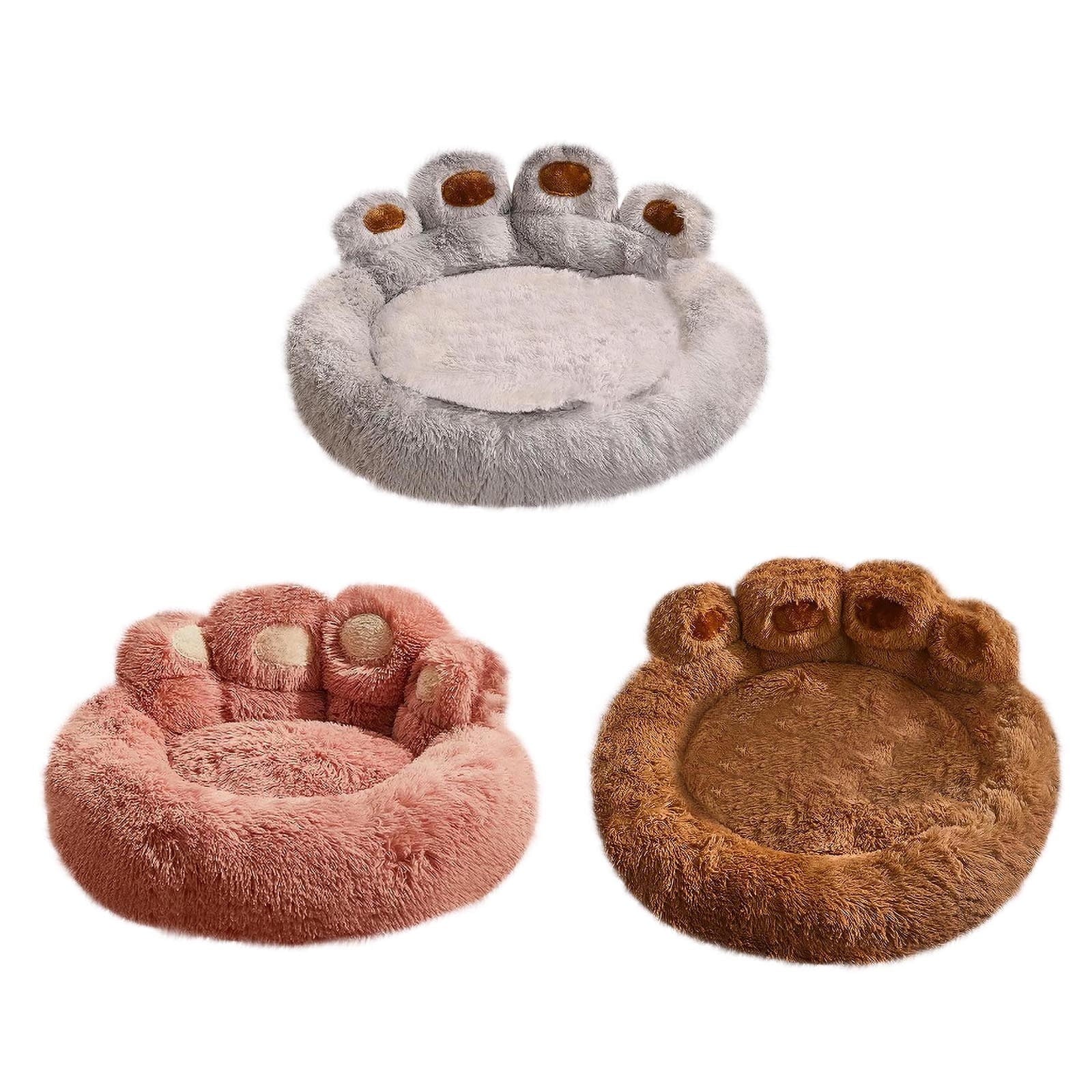 Clearance Dog Bed Cat Pet Sofa Cute Shape Comfortable Cozy Pet Sleeping Beds for Small, Medium, and Large Dogs and Cats, Soft Fluffy Faux Fur Cat Cushion Dog Bed, Pink, 23.6 Inch