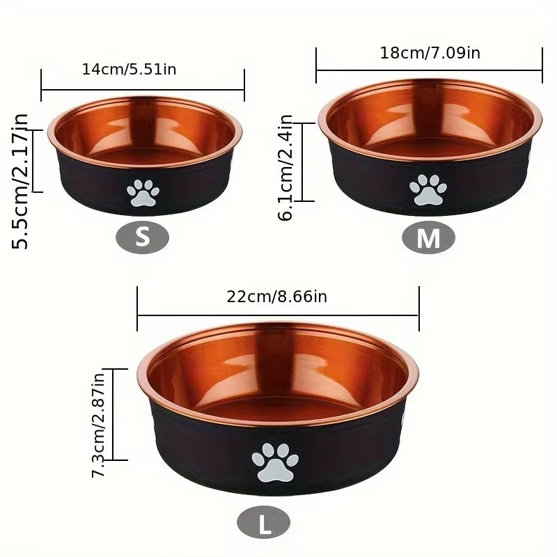 Anti-Slip Dog Bowls Small Medium and Large Dog Feeding Bowls and Water Fountains Stainless Steel Pet Feeders Pet Dog Accessories