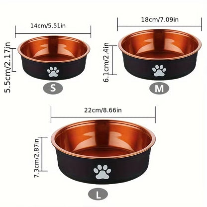 Anti-Slip Dog Bowls Small Medium and Large Dog Feeding Bowls and Water Fountains Stainless Steel Pet Feeders Pet Dog Accessories