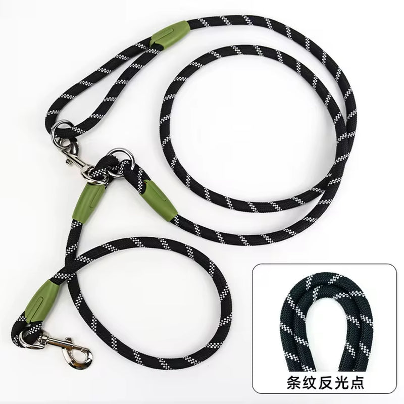 Reflective Nylon Leashes Pet Dogs Chain Traction Rope Leads for Running Dog Walking Free Hands Rope Chain for Small Large Dogs