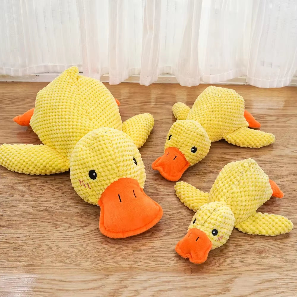 Pet Plush Toy Dog Calming Duck Stuffed Duck Toys Chew Toy Squeaky for Puppy Pet Teeth Cleaning Chew Pillow Toy Pet Supplies