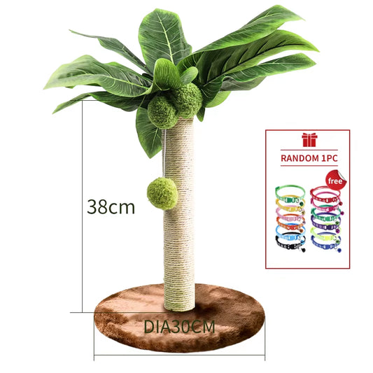 Cat Scratching Post for Kitten Cute Green Leaves Cat Scratching Posts with Sisal Rope Indoor Cats Posts Cat Tree Pet Products