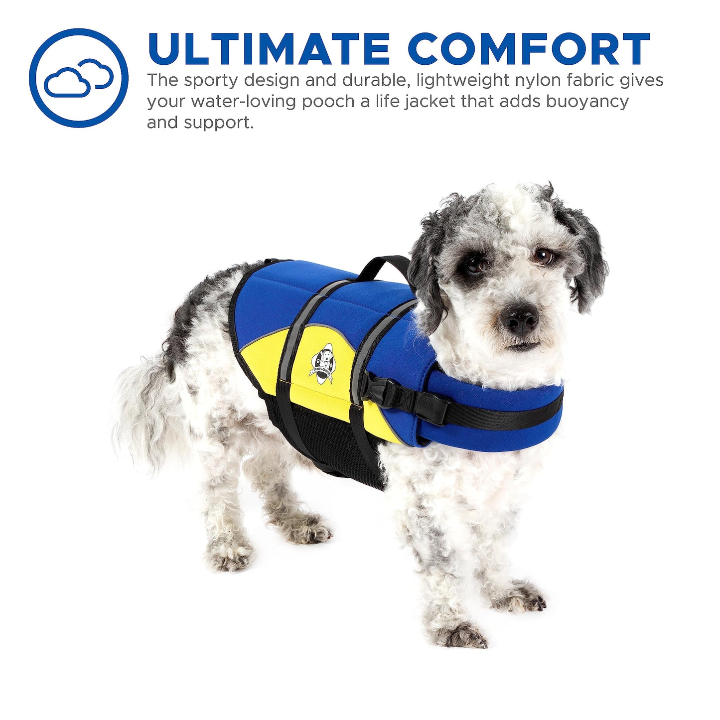 Neoprene Designer Doggy Life Jacket - Blue & Green