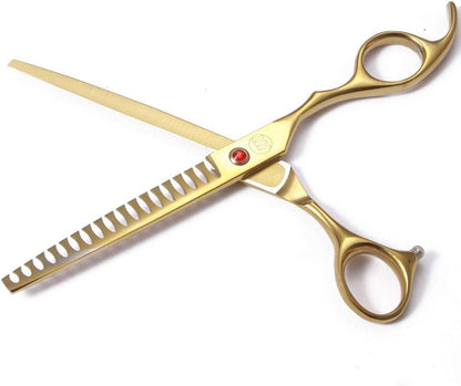 Professional Dog Grooming Scissors Set, 7 Inch/8 Inch Pet Grooming Scissors Chunkers Shears for Dog, Curved Dog Grooming Scissors, Thinning Shears for Dog with Grooming Comb